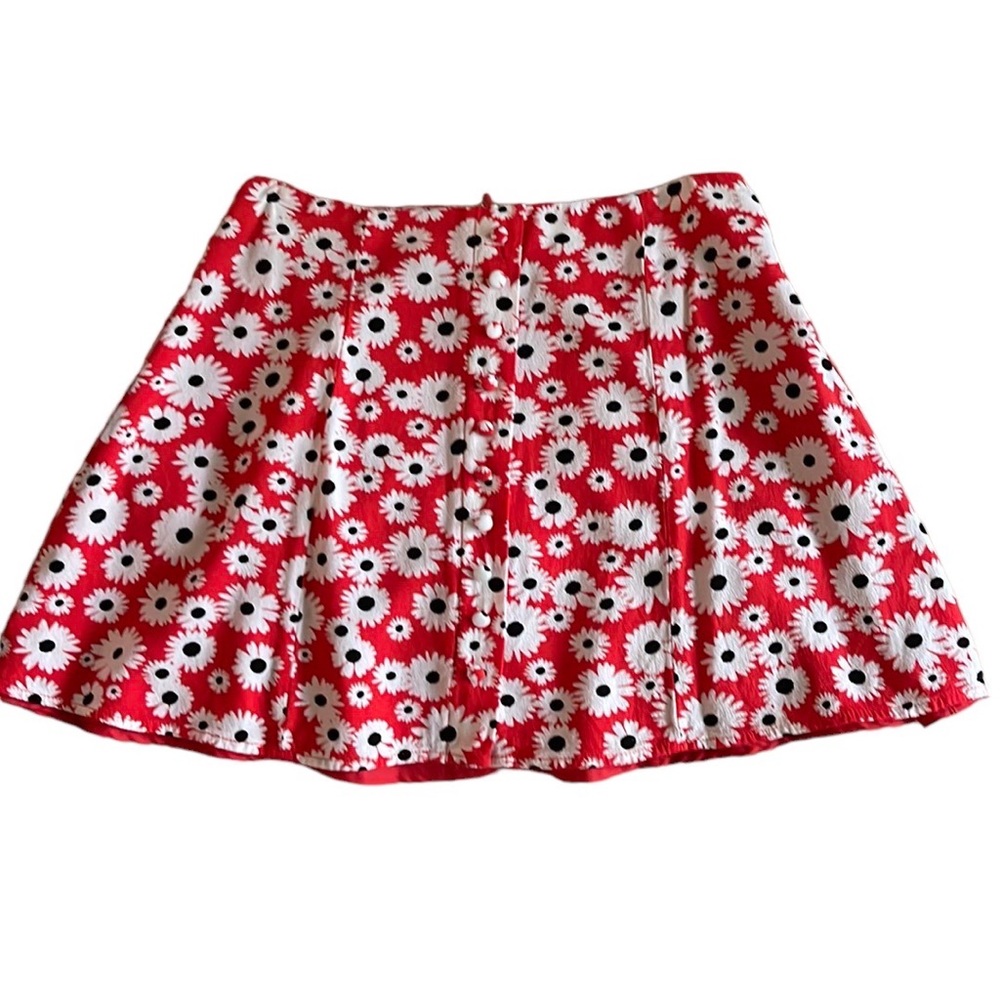 NWOT Forever 21 Red Flower Floral Mini Skirt Small